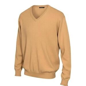 CLUB ROOM® Estate Cashmere Mens (M) Tan 100% Cashmere V-Neck Pullover Sweater